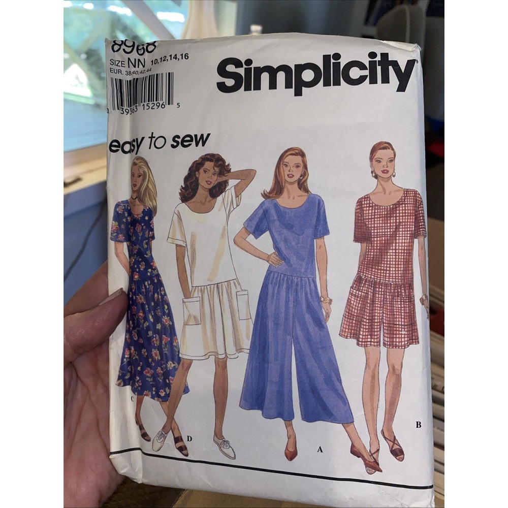 Vintage Simplicity 1990 Romper Dress Sewing Pattern 8968 Size 10-16 Cut Complete